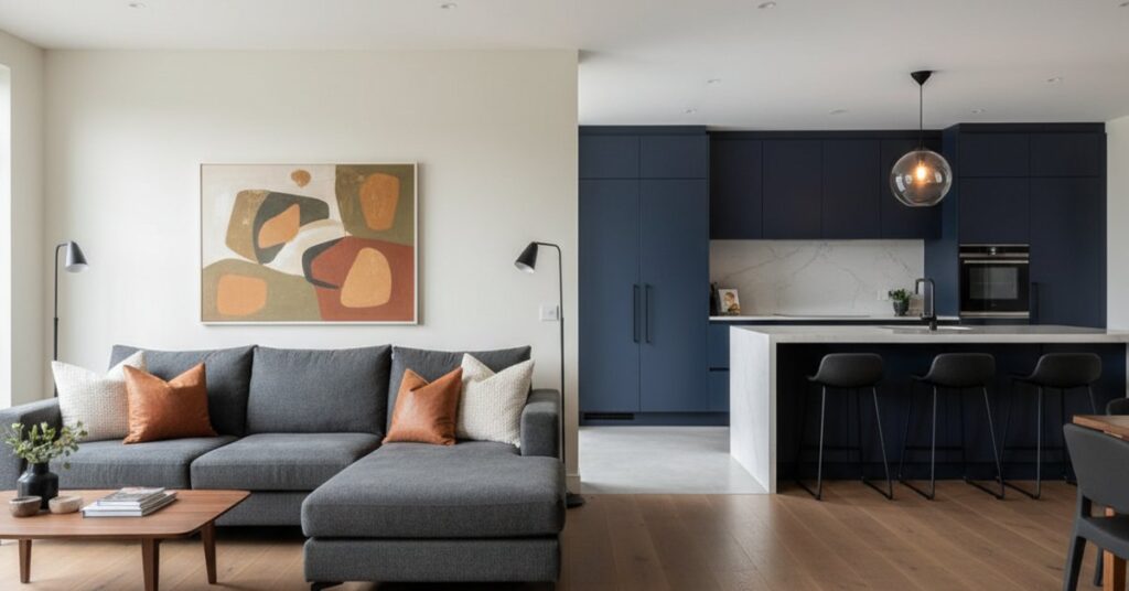 Nowoczesne salon z aneksem kuchennym inspiracje: styl i przestrzeń